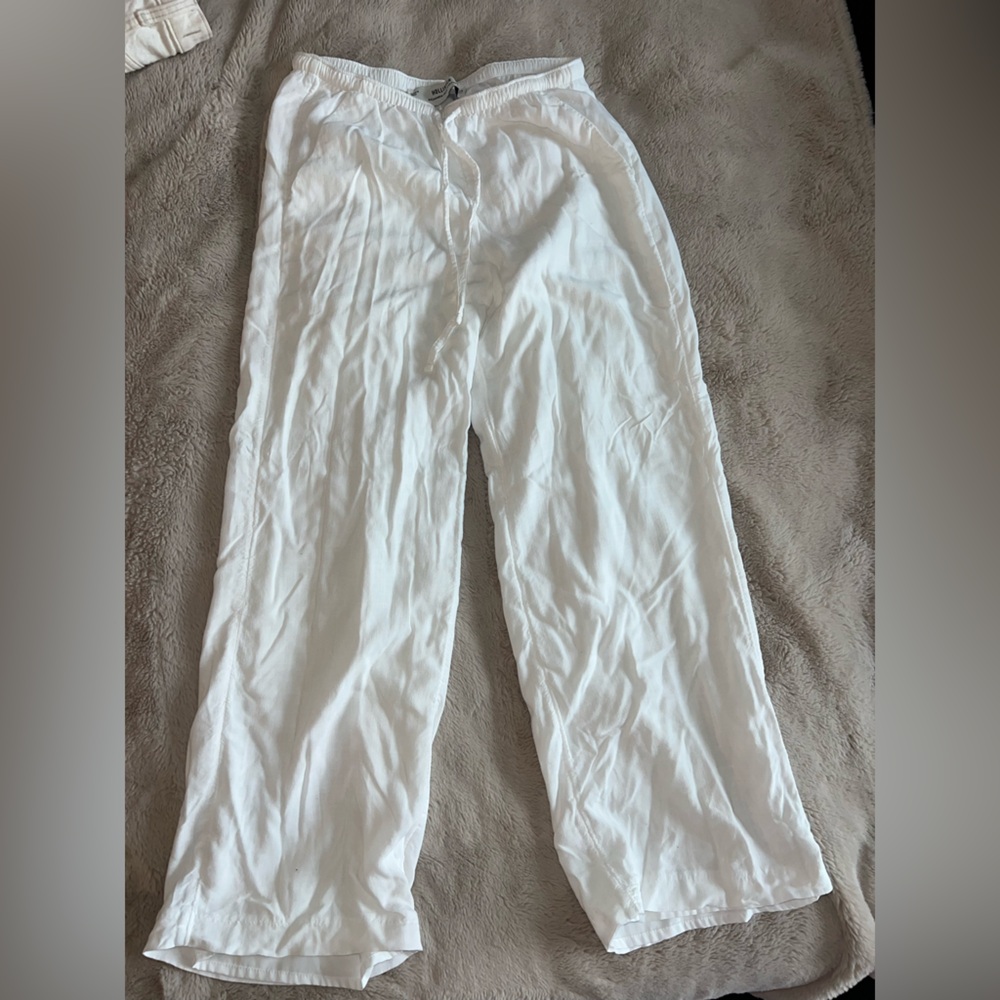 Hollister Linen Blend Elastic-Waist Pants